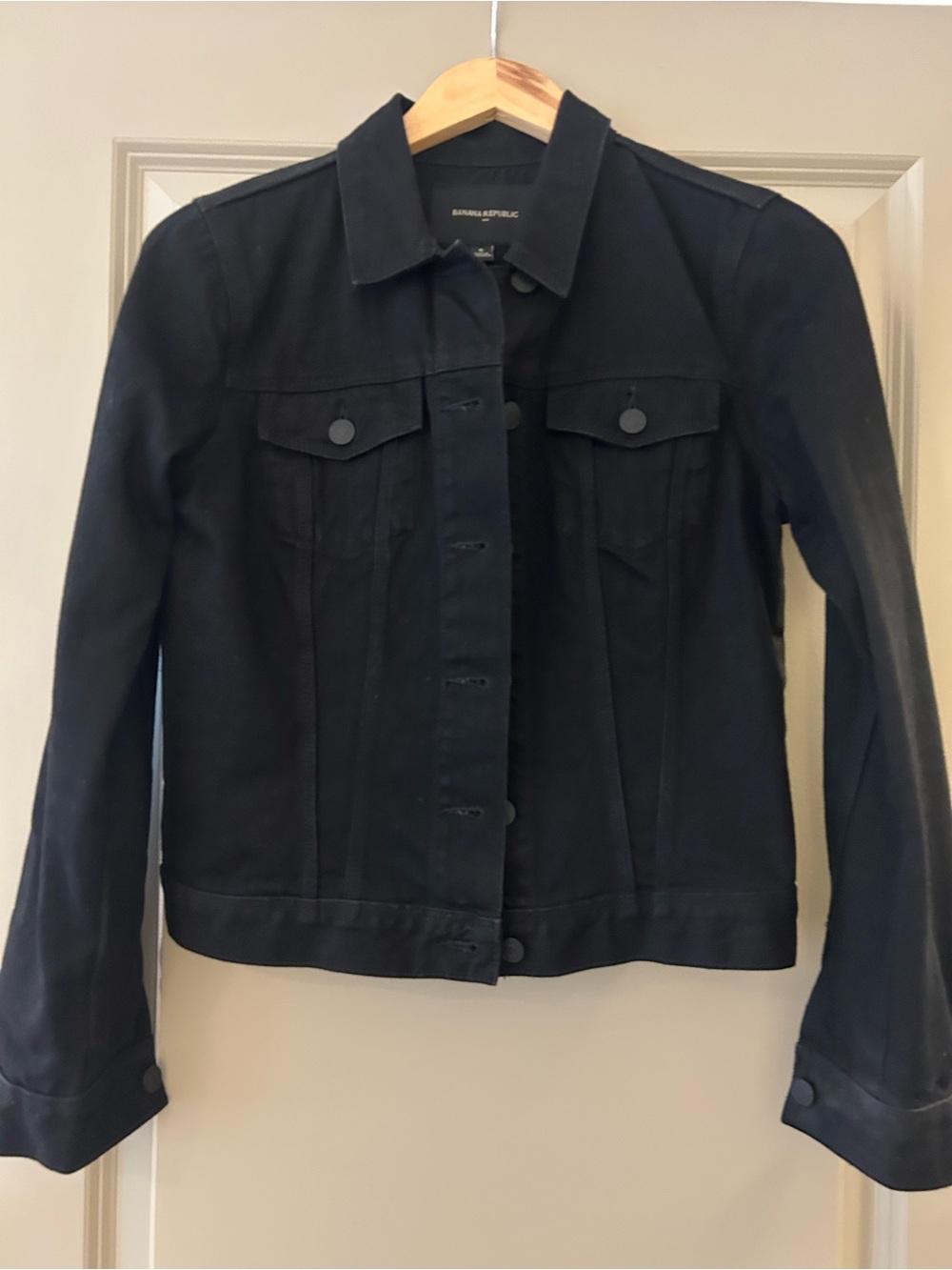 Banana Republic Black Denim Jean Jacket - Women's Trucker Style